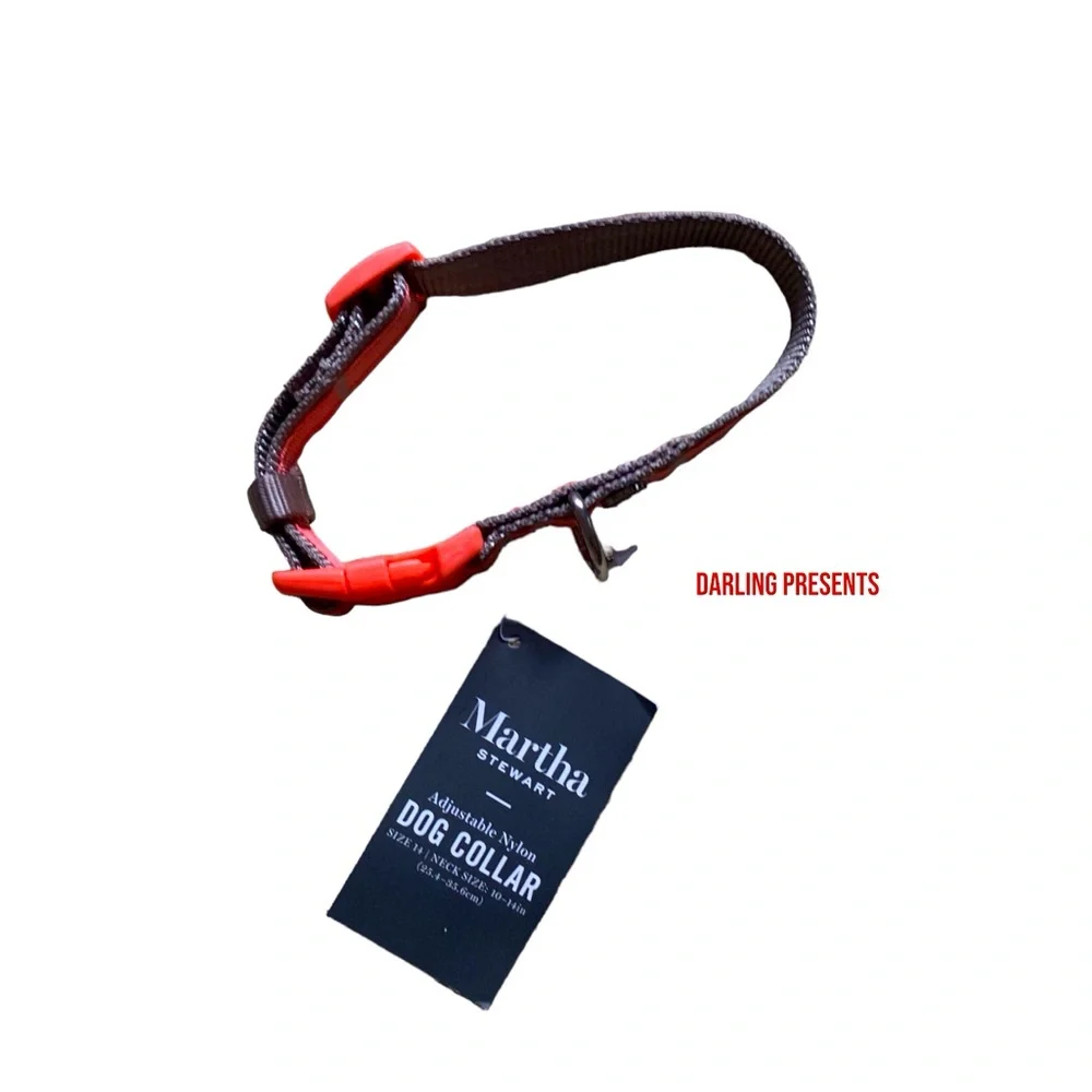 Martha Stewart Adjustable Nylon Dog Collar Color Dress Coral Size 14/S